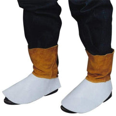 PRO-SAFE - Men's Universal (Women's Universal) Flame Resistant/Retardant Spats - Leather Upper, Gold - Industrial Tool & Supply