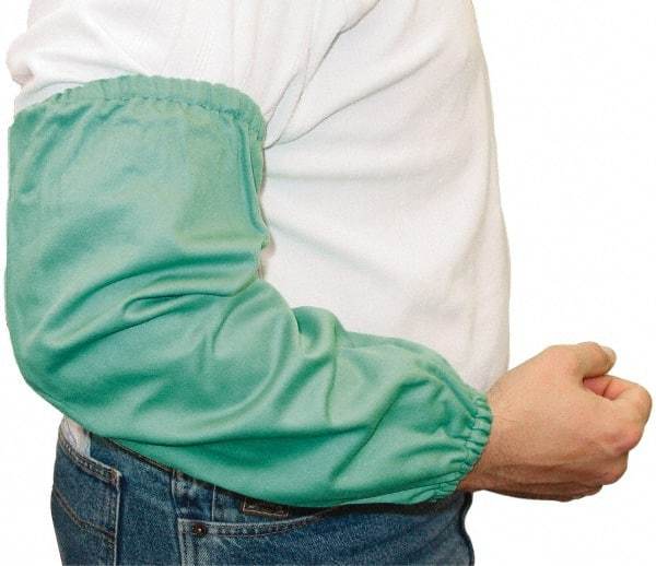 PRO-SAFE - Size Universal, Green Cotton Flame Retardant Sleeve - 18" Long Sleeve, Elastic Opening at Both Ends - Industrial Tool & Supply