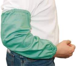 PRO-SAFE - Size Universal, Green Cotton Flame Retardant Sleeves - 18" Long Sleeve, Elastic Opening at Both Ends - Industrial Tool & Supply