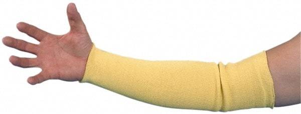 Steel Grip - Size Universal, Yellow Kevlar Flame Retardant Sleeve - 18" Long Sleeve, Elastic Opening at Both Ends - Industrial Tool & Supply