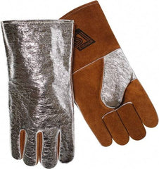 Steiner - Size Universal Wool Lined Aluminized Leather Welding Glove - 14" OAL, Gauntlet Cuff, For General Welding - Industrial Tool & Supply