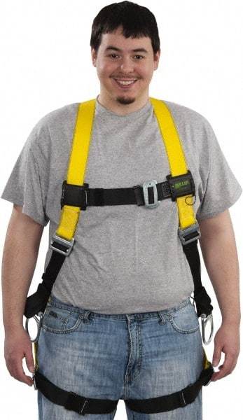 Miller - 400 Lb Capacity, Size Universal, Full Body Construction Safety Harness - Polyester, Side D-Ring, Mating Leg Strap, Mating Chest Strap, Yellow/Black - Industrial Tool & Supply