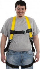 Miller - 400 Lb Capacity, Size Universal, Full Body Construction Safety Harness - Polyester, Side D-Ring, Mating Leg Strap, Mating Chest Strap, Yellow/Black - Industrial Tool & Supply