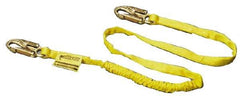 Miller - 6' Long, 2 Leg Locking Snap Hook Harness Shock Absorbing Lanyard - Polyester Webbing, Locking Snap Hook Anchorage Connection - Industrial Tool & Supply