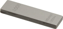 Mitutoyo - 0.1006" Rectangular Steel Gage Block - Accuracy Grade 0, Includes Certificate of Inspection - Industrial Tool & Supply