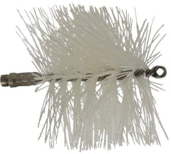 Schaefer Brush - 4-1/2" Long x 6" Diam Nylon Tube Brush - Single Spiral, 7" OAL, 0.045" Filament Diam, 1/4" Shank Diam - Industrial Tool & Supply
