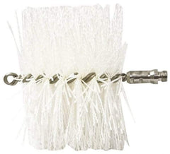Schaefer Brush - 4-1/2" Long x 8" Diam Nylon Tube Brush - Single Spiral, 7" OAL, 0.06" Filament Diam, 1/4" Shank Diam - Industrial Tool & Supply