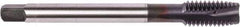 Union Butterfield - 1/4-28 UNF, 3 Flute, TiCN Finish, Powdered Metal Spiral Point Tap - Plug Chamfer, Right Hand Thread, 3.15" OAL, 0.669" Thread Length, 0.255" Shank Diam, 2B Class of Fit, Series 1674 - Exact Industrial Supply