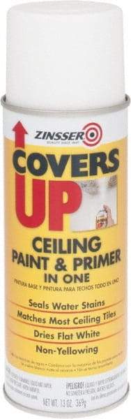 Zinsser - 13 oz Flat White Spray Primer & Finisher - 15 Sq Ft Coverage, Quick Drying - Industrial Tool & Supply