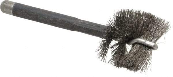 Red Head - 1-1/2" Long x 1-5/8" Diam Steel Wire Brush - Single Spiral, 1" Anchor Size, 5-1/4" OAL, 1-1/8" Shank Diam - Industrial Tool & Supply