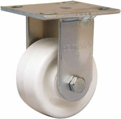 Hamilton - 4" Diam x 2" Wide x 5-5/8" OAH Top Plate Mount Rigid Caster - Polyolefin, Delrin Bearing, 4 x 4-1/2" Plate - Industrial Tool & Supply