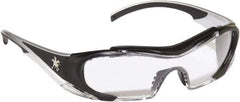 MCR Safety - Clear Lenses, Framed Safety Glasses - Anti-Fog, Scratch Resistant, Black Thermoplastic Rubber Frame, Size Universal, Wrap Around - Industrial Tool & Supply