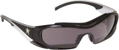 MCR Safety - Gray Lenses, Framed Safety Glasses - Anti-Fog, Scratch Resistant, Black Thermoplastic Rubber Frame, Size Universal, Wrap Around - Industrial Tool & Supply