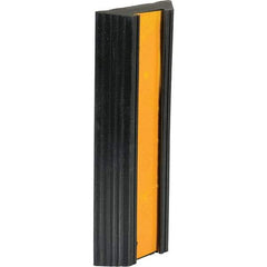 Vestil - 12" Long x 5-1/8" Wide x 1-3/8" High, Bumper Stop - Yellow & Black - Industrial Tool & Supply