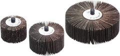 Camel Grinding Wheels - 3" Diam x 1" Face Width, Medium Aluminum Oxide Coated Mounted Flap Wheel - 1/4-20 Threaded Mount, 40 Grit, X Weighted Cloth Backing, 20,000 Max RPM - Industrial Tool & Supply