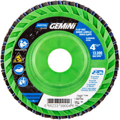 ‎4-1/2 × 7/8″ Gemini Plastic Flat Flap Disc Type 27 P40 Grit R766 Zirconia Alumina - Industrial Tool & Supply