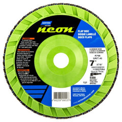 7″ × 1/4″ × 7/8″ Neon R766 Flap Disc Type 27 Flat 36 Grit - Industrial Tool & Supply