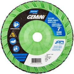 7 × 7/8″ Gemini Plastic Flat Flap Disc Type 27 P80 Grit R766 Zirconia Alumina - Industrial Tool & Supply