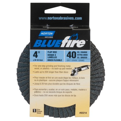 4″ × 5/8″ Flap Disc BlueFire Type 29 Fiberglass Plate 40 Grit - Industrial Tool & Supply