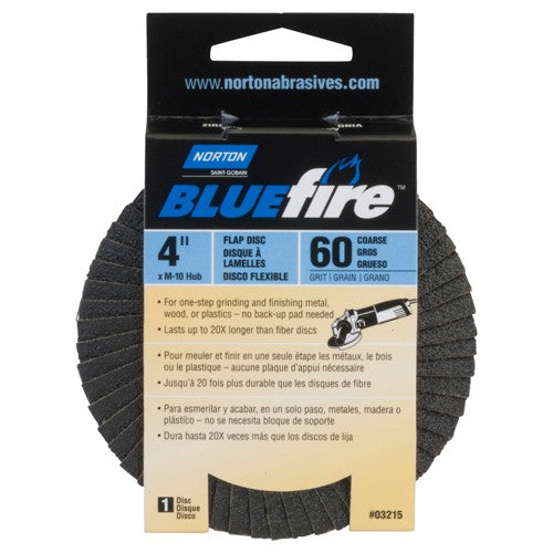 4″ × 5/8″ Flap Disc BlueFire Type 29 Fiberglass Plate 60 Grit - Industrial Tool & Supply