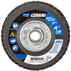 ‎4-1/2 × 5/8 - 11″ Gemini Fiberglass HD Flat Flap Disc Type 27 P40 Grit R766 Zirconia Alumina - Industrial Tool & Supply