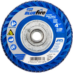 ‎4-1/2 × 5/8 - 11″ BlueFire Plastic Flat Flap Disc Type 27 P36 Grit R884P Zirconia Alumina - Industrial Tool & Supply