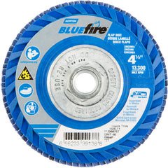 ‎4-1/2 × 5/8 - 11″ BlueFire Plastic Flat Flap Disc Type 27 P60 Grit R884P Ceramic Alumina - Industrial Tool & Supply