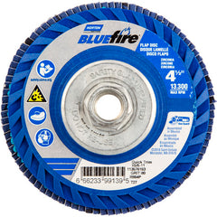 ‎4-1/2 × 5/8 - 11″ BlueFire Plastic Flat Flap Disc Type 27 P80 Grit R884P Ceramic Alumina - Industrial Tool & Supply