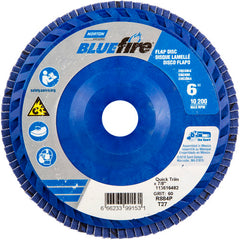 6 × 7/8″ BlueFire Plastic Flat Flap Disc Type 27 P60 Grit R884P Zirconia Alumina - Industrial Tool & Supply