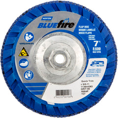 ‎7 × 5/8 - 11″ BlueFire Plastic Flat Flap Disc Type 27 P80 Grit R884P Zirconia Alumina - Industrial Tool & Supply