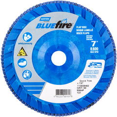 7 × 7/8″ BlueFire Plastic Flat Flap Disc Type 27 P60 Grit R884P Zirconia Alumina - Industrial Tool & Supply