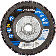‎4-1/2 × 5/8 - 11″ Gemini Fiberglass HD Flat Flap Disc Type 27 P36 Grit R766 Zirconia Alumina - Industrial Tool & Supply