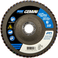 6 × 7/8″ Gemini Fiberglass HD Flat Flap Disc Type 27 P40 Grit R766 Zirconia Alumina - Industrial Tool & Supply
