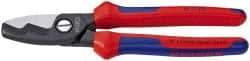Knipex - 8" OAL, 2/0 AWG Capacity, Cable Cutter - 1.41" Jaw Length x 1-15/16" Jaw Width, Ergo Dual Component Handle - Industrial Tool & Supply