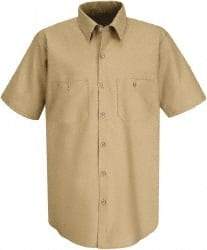 VF Imagewear - Size 3XL, Khaki, General Purpose, Short Sleeve Button Down Shirt - 56" Chest, 2 Pockets, Cotton/Poly Blend - Industrial Tool & Supply