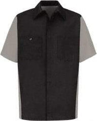 VF Imagewear - Size M, Gray, General Purpose, Short Sleeve Button Down Shirt - 42" Chest, 3 Pockets, Cotton/Poly Blend - Industrial Tool & Supply
