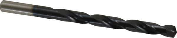 Hertel - Letter Q 135° High Speed Steel Jobber Drill - TiAlN Finish, Right Hand Cut, Spiral Flute, Straight Shank, 4-3/4" OAL, Split Point - Industrial Tool & Supply
