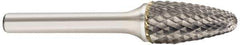 SGS Pro - 5/8" Cut Diam, 3/8" Shank Diam, Tree with Radius Head Double Cut Burr - Carbide, Radius End, 1" LOC, 3" OAL - Industrial Tool & Supply