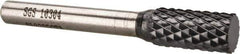 SGS Pro - 3/8" Cut Diam, 1/4" Shank Diam, Cylinder Head Double Cut Burr - Carbide, Flat End, 3/4" LOC, 2-1/2" OAL - Industrial Tool & Supply