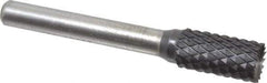 SGS Pro - 3/8" Cut Diam, 1/4" Shank Diam, Cylinder with End Cut Head Double Cut Burr - Carbide, End Cut End, 3/4" LOC, 2-1/2" OAL - Industrial Tool & Supply