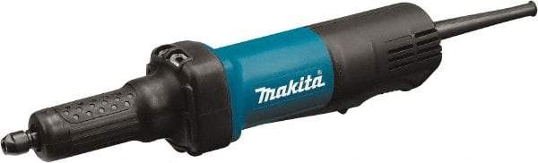 Makita - 1/4" Collet, 25,000 RPM, Inline Handle Electric Die Grinder - 120 Volts, 3.5 Amps, 8.2' Cord - Industrial Tool & Supply