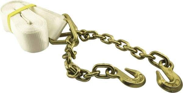 Erickson Manufacturing - 25' Long x 3" Wide, 18,000 Lb Basket Capacity, Polyester Blend Web Sling - White - Industrial Tool & Supply