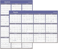 AT-A-GLANCE - 1 Sheet, 32 x 48", Erasable Wall Planner - White & Blue - Industrial Tool & Supply
