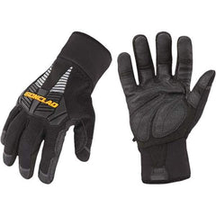 ironCLAD - Size M (8) Synthetic Leather Work Gloves - For Cold Weather, Uncoated, Gauntlet Cuff, Full Fingered, Black, Paired - Industrial Tool & Supply