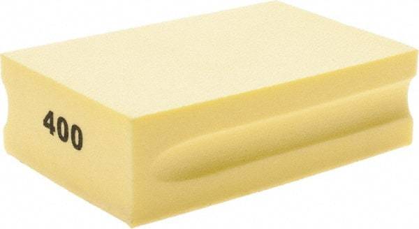 Brite Star - 400 Grit, Diamond Hand Pad - Yellow, 2-1/4" Wide x 3-3/4" Long, Coated - Industrial Tool & Supply