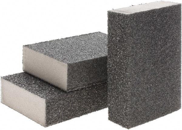 Brite Star - 2-3/4" Wide x 12" Long, Hard Grade Sanding Sponge - 30 & 60 Grit, 1" Thick - Industrial Tool & Supply