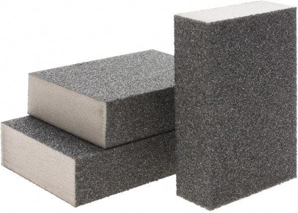 Brite Star - 2-3/4" Wide x 12" Long, Hard Grade Sanding Sponge - 60 & 100 Grit, 1" Thick - Industrial Tool & Supply