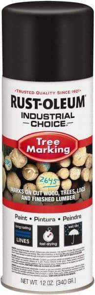 Rust-Oleum - 12 fl oz Black Marking Paint - 300' Coverage, Modified Alkyd Formula, >500 gL VOC - Industrial Tool & Supply