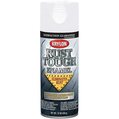 Krylon - White, Gloss, Rust Proof Enamel Spray Paint - 25 Sq Ft per Can, 12 oz Container, Use on Wood, Metal - Industrial Tool & Supply
