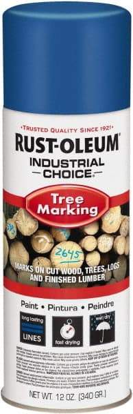 Rust-Oleum - 12 fl oz Blue Marking Paint - 300' Coverage, Modified Alkyd Formula, >500 gL VOC - Industrial Tool & Supply